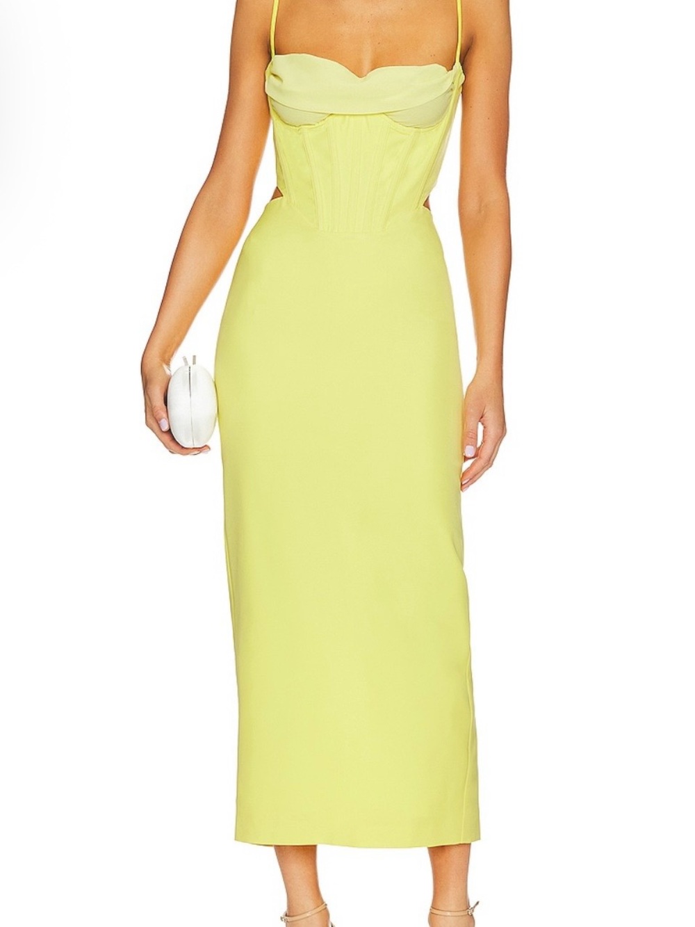 Lime Green Spaghetti-Strap Midi Dress